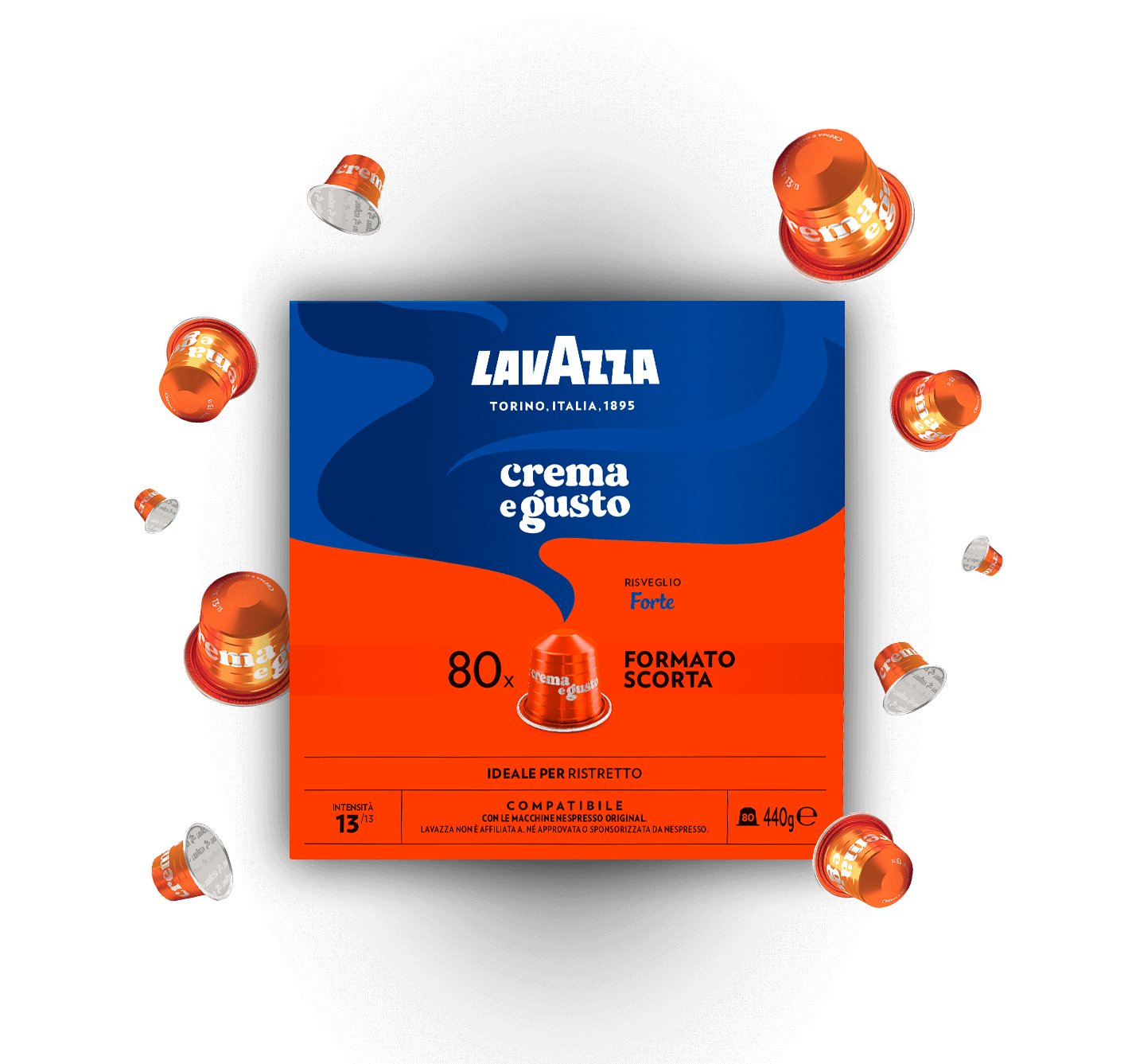 Lavazza Nespresso Alluminio Crema E Gusto FORTE 80 Capsule