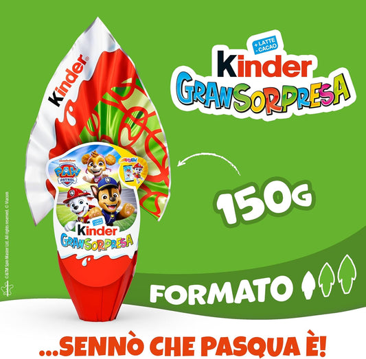 Kinder GranSorpresa Paw Patrol 150 gr Uovo di Pasqua