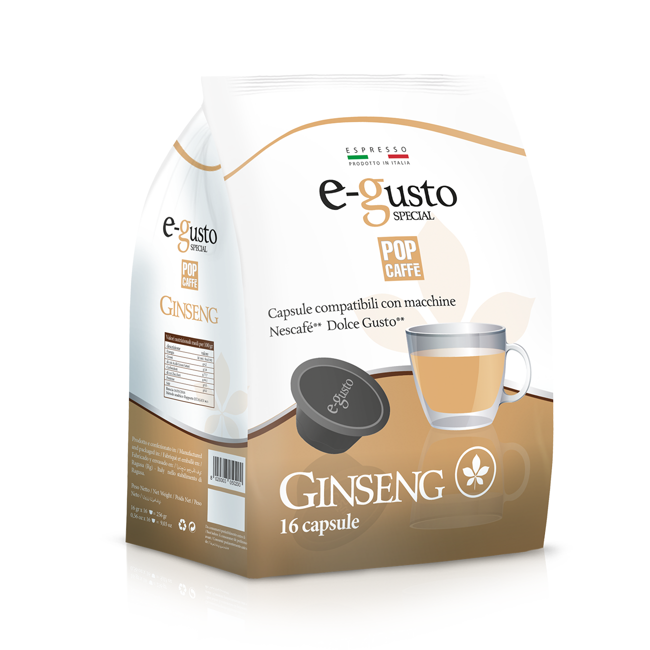 Pop Caffè E-Gusto GINSENG 16 Capsule