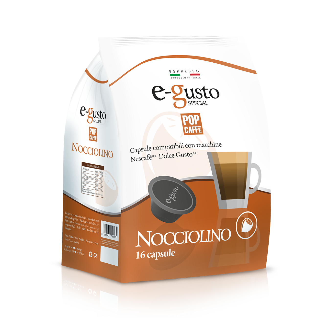 Pop Caffè E-Gusto NOCCIOLINO 16 Capsule
