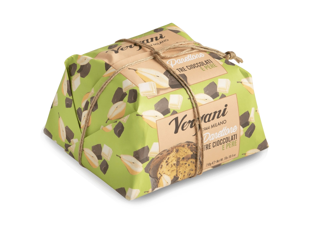 Vergani Panettone Tre Cioccolati e Pere 750 gr