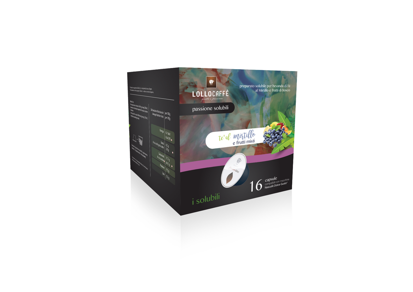 Lollo Golositè Dolce Gusto PASSIONE (Te al mirtillo e Frutti rossi) 16 Capsule