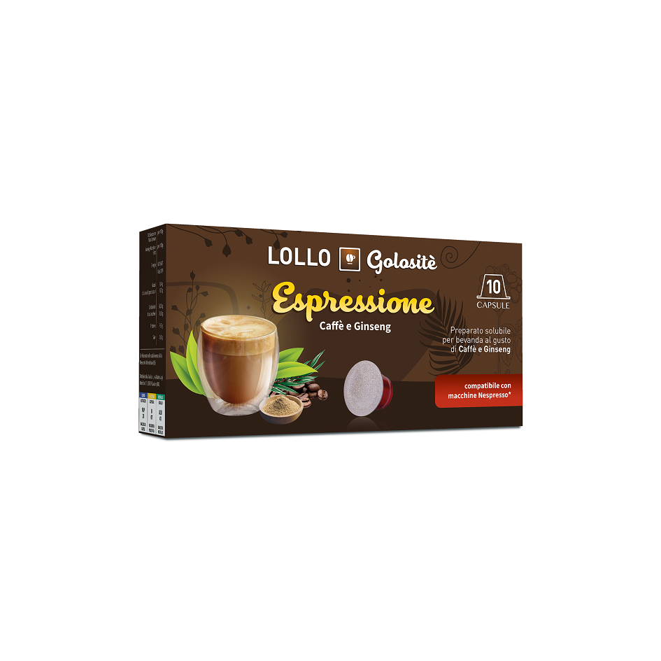 Lollo Golositè Nespresso ESPRESSIONE (Caffè e Ginseng) 10 Capsule