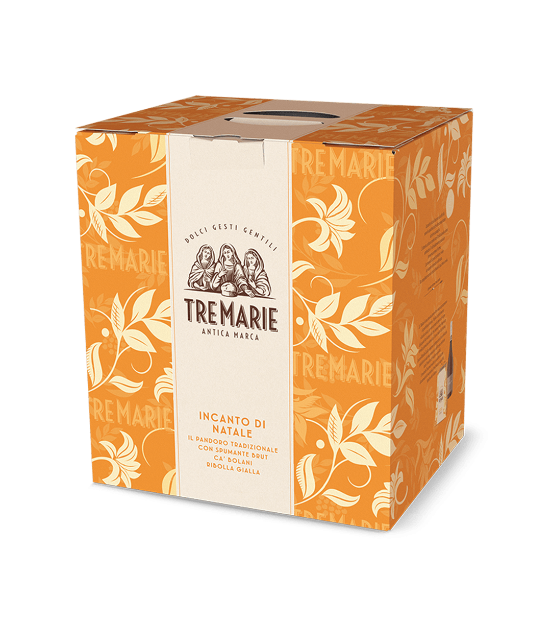 Tre Marie INCANTO DI NATALE Pandoro tradizionale in astuccio e bottiglia 750 g - 750 ml