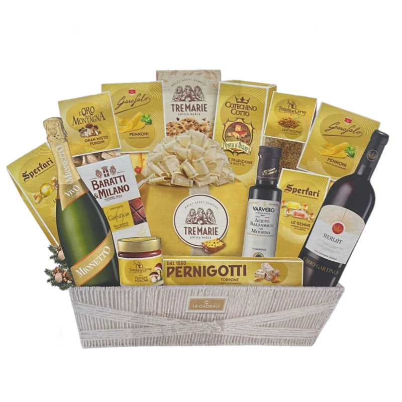 Le Cadeau Bianco Natale Cesto Natalazio 16 pz