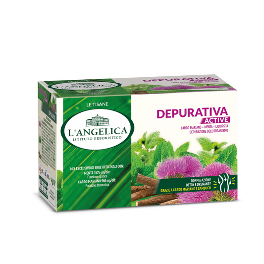 L' Angelica Tisana Depurativa Active con Cardo Mariano, Menta e Liquirizia 18 Filtri
