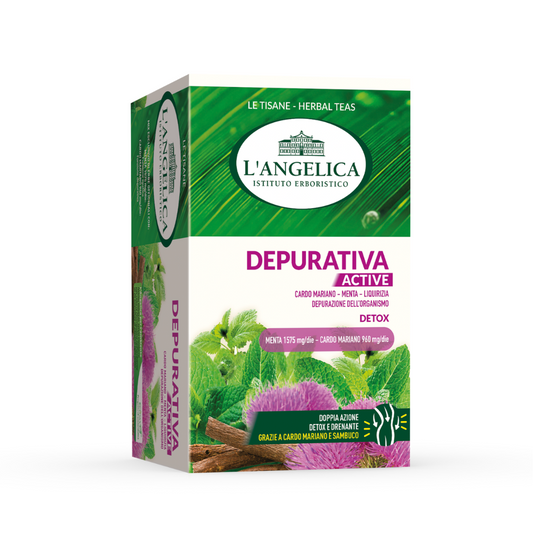 L' Angelica Tisana Depurativa Active con Cardo Mariano, Menta e Liquirizia 18 Filtri