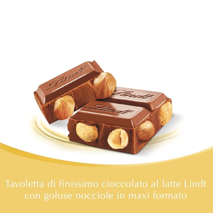 Lindt Tavoletta Gold Latte Nocciole Tavoletta di Cioccolato, Maxi Formato 300g