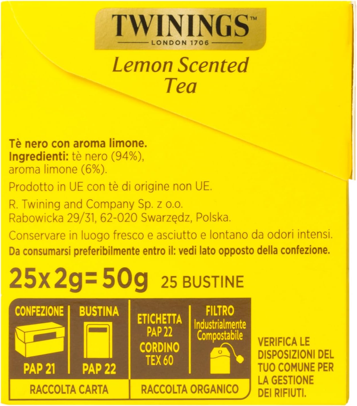 Twinings Lemon Scented Tea 25 Bustine