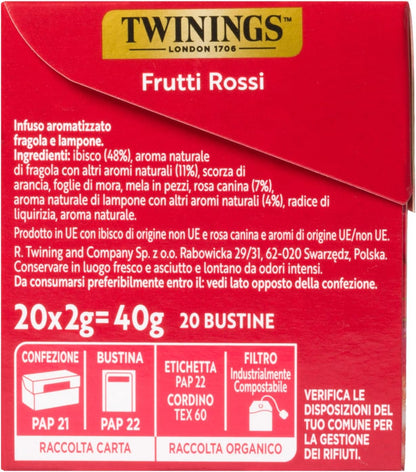 Twinings Infuso aromatizzato Frutti Rossi 20 Bustine
