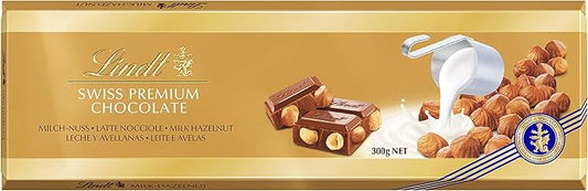 Lindt Tavoletta Gold Latte Nocciole Tavoletta di Cioccolato, Maxi Formato 300g