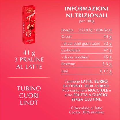 Lindt LINDOR Tubino Cuori al Cioccolato al Latte 41g