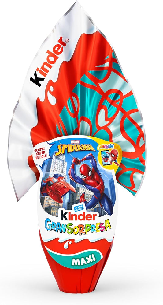 Kinder GranSorpresa Maxi Spiderman 220 gr Uovo di Pasqua