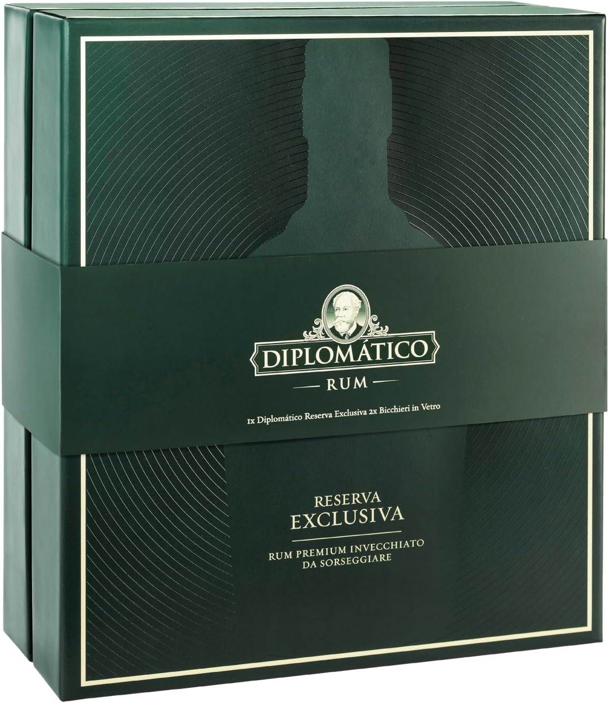 Rum Diplomatico Reserva Exclusiva con due bicchieri