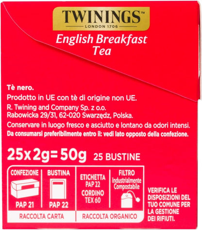 Twinings English Breakfast Tea 25 Bustine