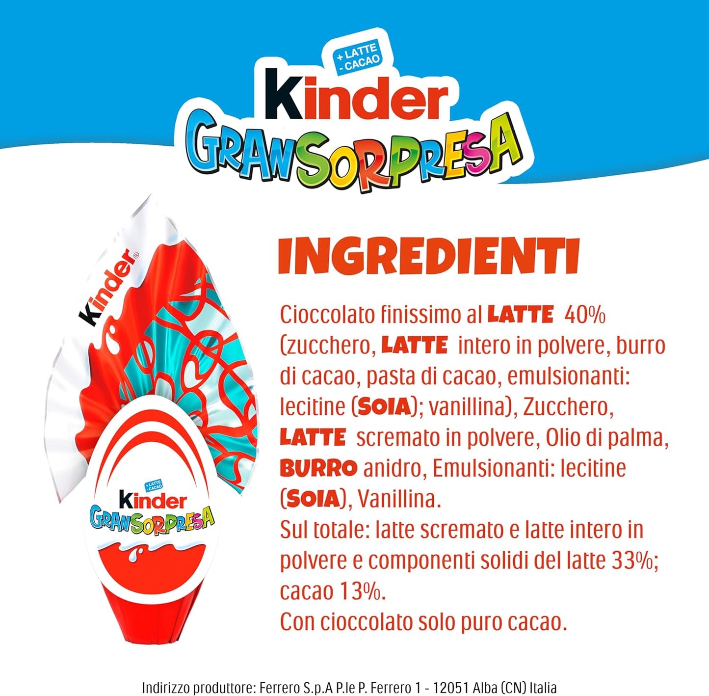 Kinder GranSorpresa Maxi One Piece 220 gr Uovo di Pasqua