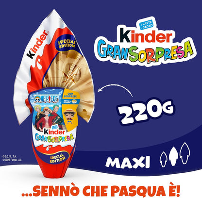 Kinder GranSorpresa Maxi One Piece 220 gr Uovo di Pasqua
