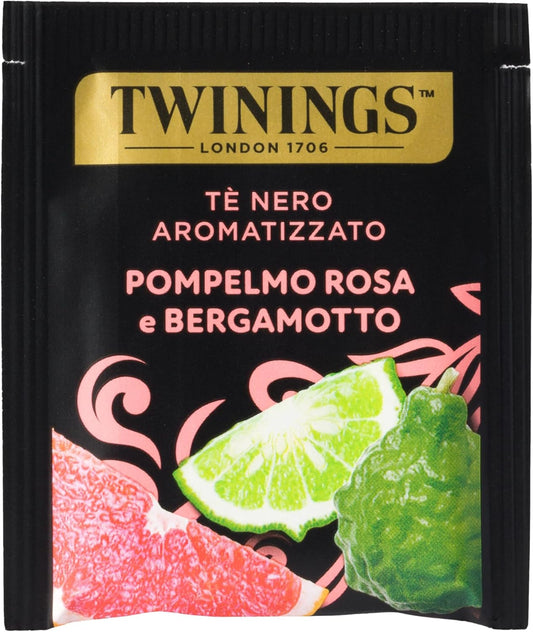 Twinings Tè nero aromatizzato Pompelmo Rosa e Bergamotto 25 Bustine