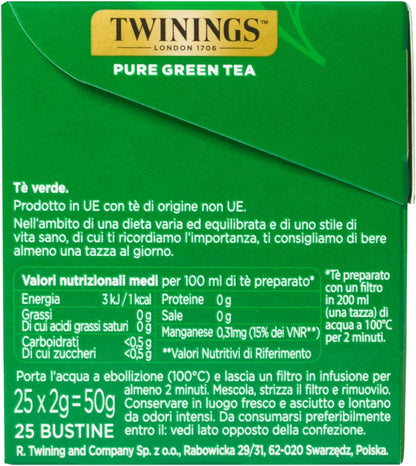 Twinings Pure Green Tea 25 Bustine
