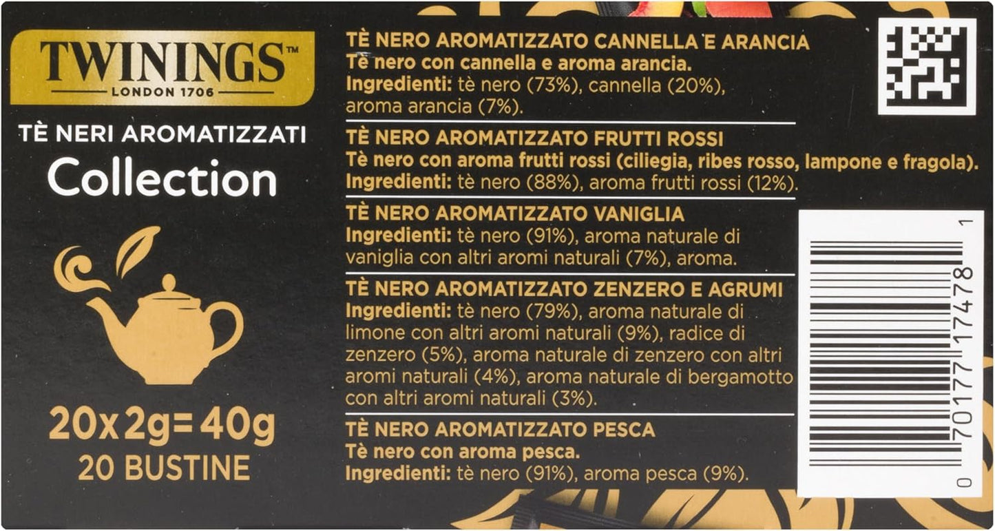 Twinings Tè neri aromatizzati Collection 20 Bustine