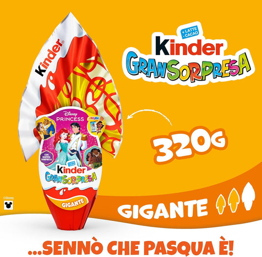 Kinder GranSorpresa Gigante Disney Princess 320 gr Uovo di Pasqua