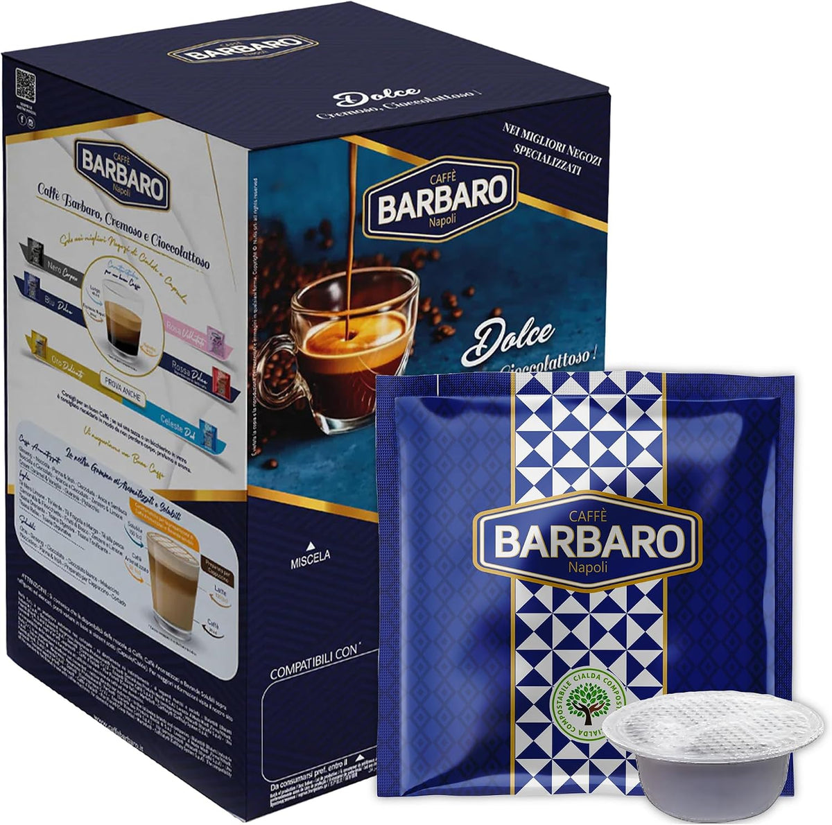 Barbaro Caffé bialetti BLU DOLCE 100 capsule
