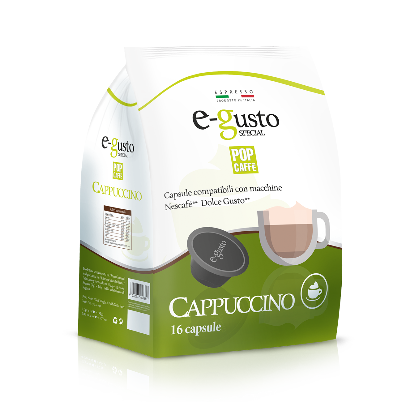Pop Caffè E-Gusto CAPPUCCINO 16 Capsule