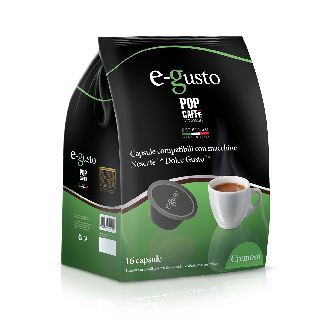 Pop Caffè E-Gusto DOLCE GUSTO Miscela CREMOSO 16 Capsule