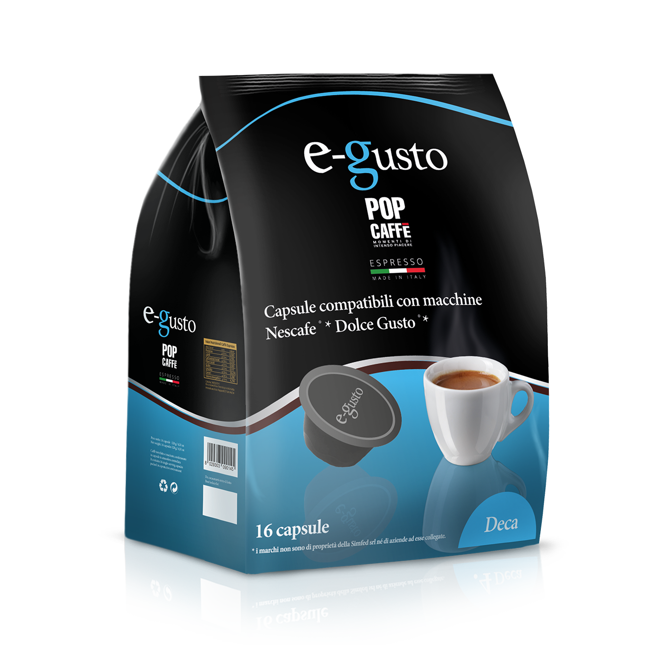 Pop Caffè E-Gusto DOLCE GUSTO Miscela DECA 16 Capsule