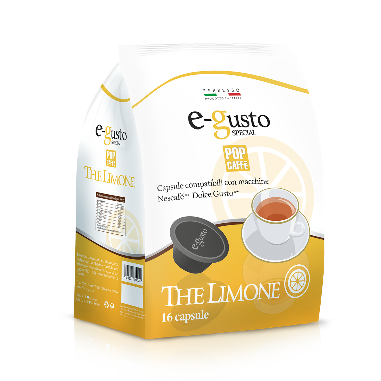 Pop Caffè E-Gusto THE AL LIMONE 16 Capsule