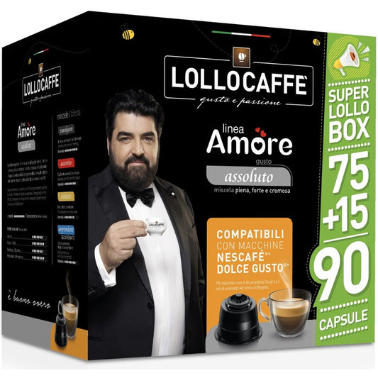 Lollo Caffè Dolce Gusto LINEA AMORE GUSTO ASSOLUTO 75 + 15 Capsule