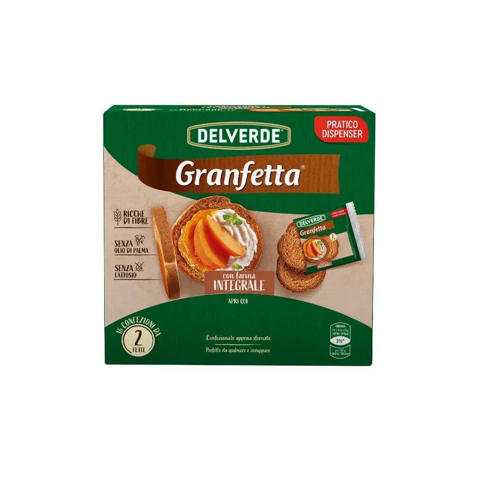DELVERDE Granfetta bifetta con farina integrale monoporzione 16 CF x 2