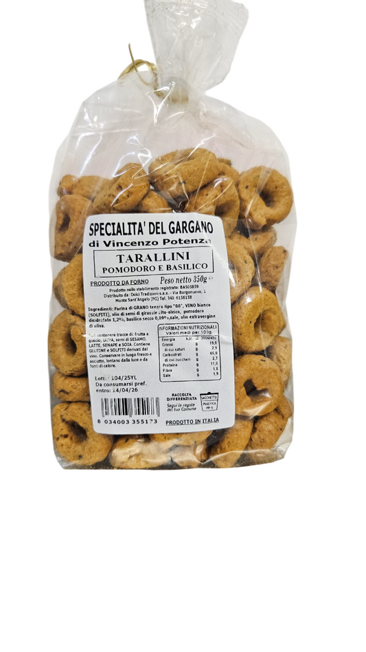 Tarallini Pomodoro e Basilico 350 Gr.