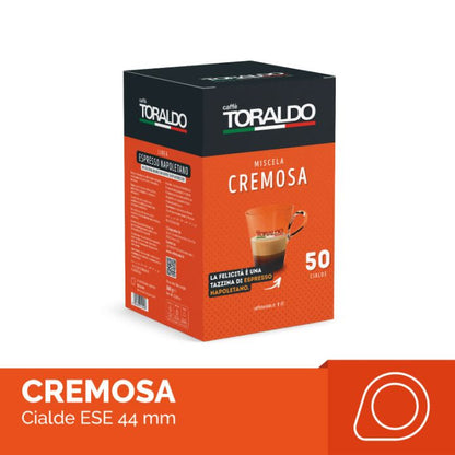 Caffè Toraldo LA CREMOSA Nera Cialde ESE 44 + Toraldo CREMOSA 50 Cialde OMAGGIO