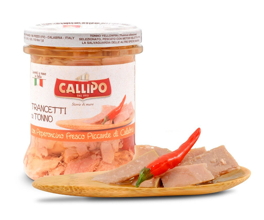 Callipo Trancetti di Tonno g.170 all'olio di oliva con Peperoncino Fresco Piccante di Calabria