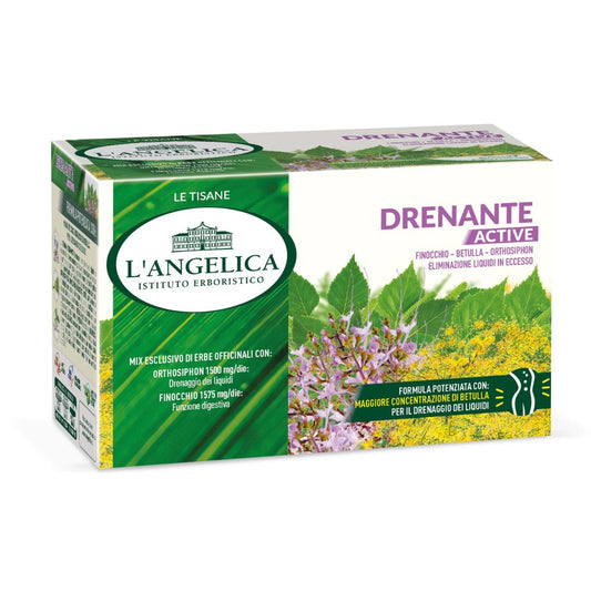 L' Angelica Tisana Drenante Active con Finocchio, Betulla e Orthosiphon 18 Filtri
