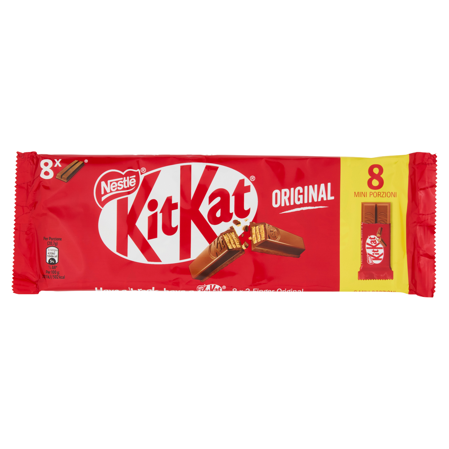 KITKAT Classic Wafer ricoperto di Cioccolato al Latte 8 Snack da 20,7g