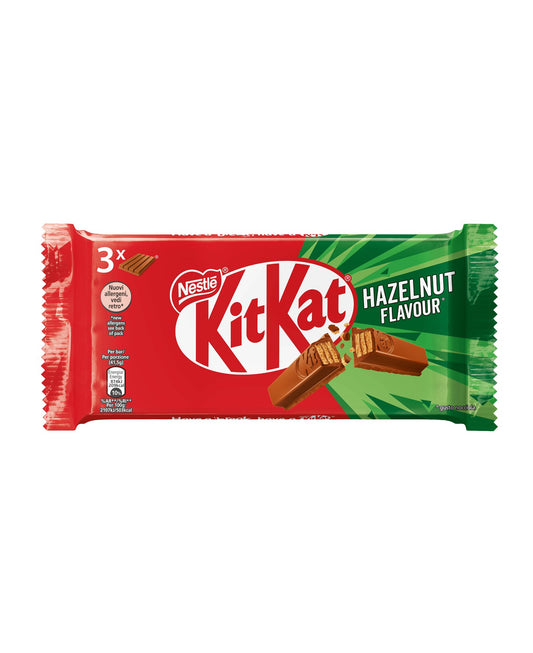 KITKAT Hazelnut Wafer ricoperto di Cioccolato al Latte al gusto Nocciola 3 Snack da 41,5g