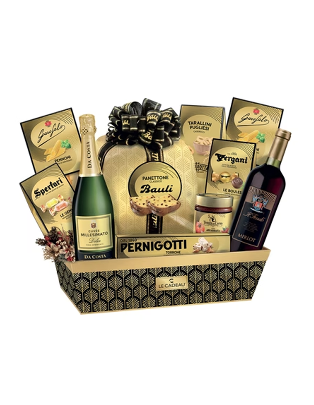 Le Cadeau Oro Nero Cesto Natalazio 11 pz