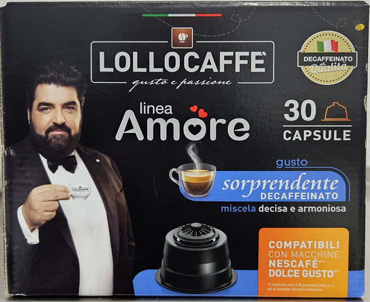 Lollo Caffè Dolce Gusto DECAFFEINATO LINEA AMORE GUSTO SORPRENDENTE 30 Capsule