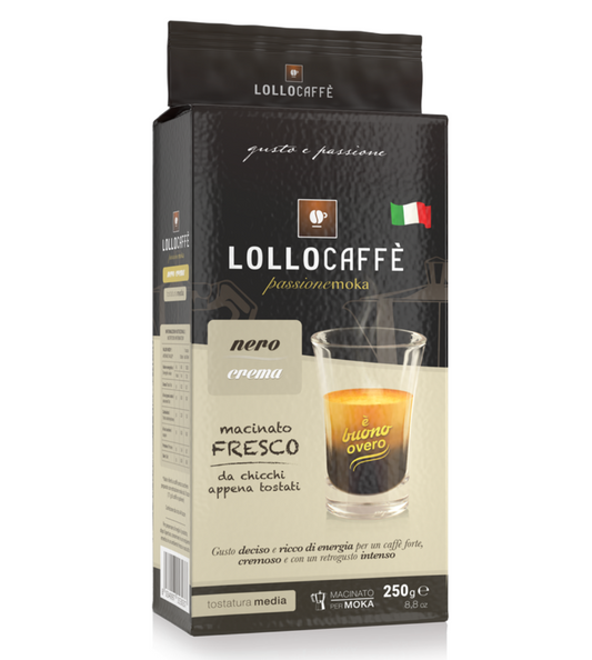 Lollo Caffè Macinato NERO CREMA 250 Gr