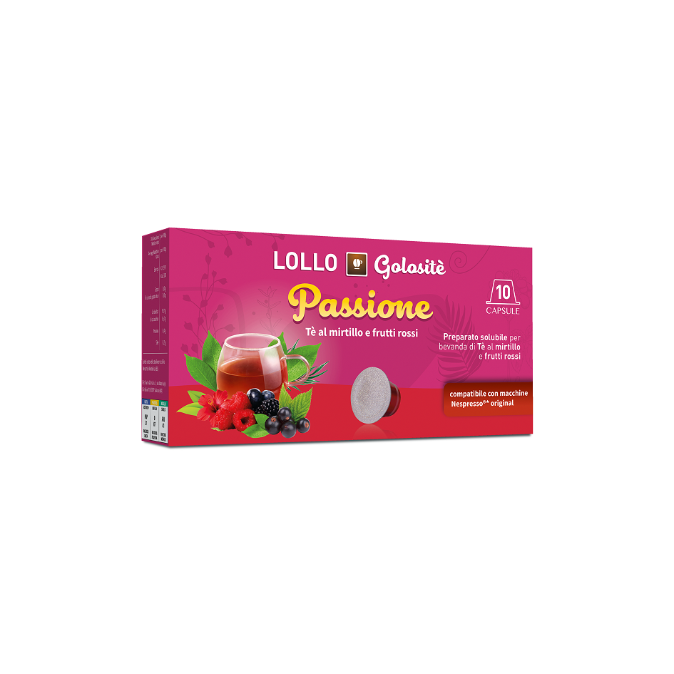Lollo Golositè Nespresso PASSIONE (Te al mirtillo e frutti rossi) 10 Capsule