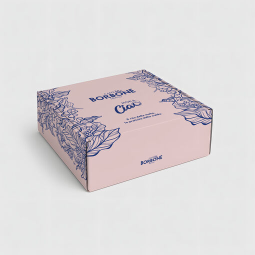 MokaCiao Caffè Borbone BICOLORE Blu + 30 cialde e 4 bicchierini di vetro in omaggio