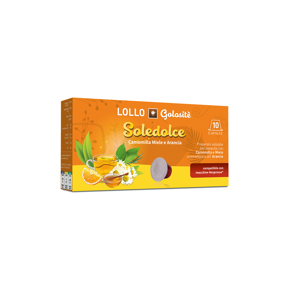 Lollo Golositè Nespresso SOLEDOLCE (Camomilla, Miele e Arancia) 10 Capsule
