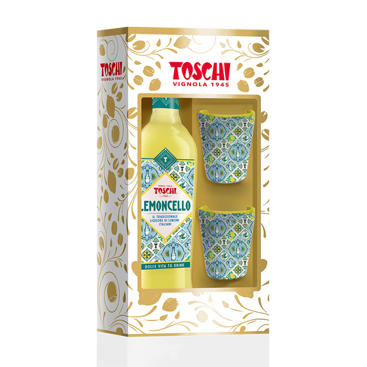 Toschi Lemoncello 500 ml con 2 bicchierini in ceramica
